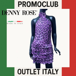 Рокля Denny Rose, лилава, леопардова, 100% полиестер, размер 42, Италия